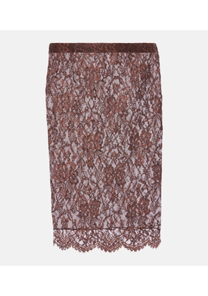 Saint Laurent Floral lace pencil skirt