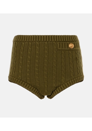 Chloe Cable-knit cotton-blend shorts