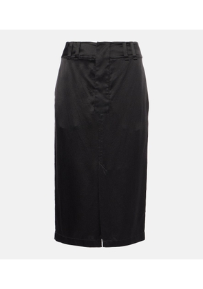 Saint Laurent Silk crepe de chine pencil skirt