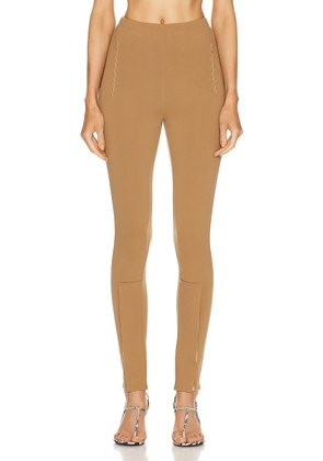 WARDROBE.NYC Front Zip Legging in Tan - Tan. Size L (also in XL, XXS).