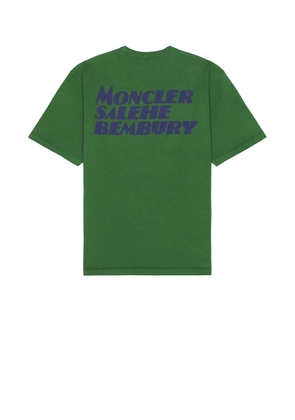 Moncler Genius Moncler x Salehe Bembury Logo T-Shirt in Green - Green. Size M (also in S).