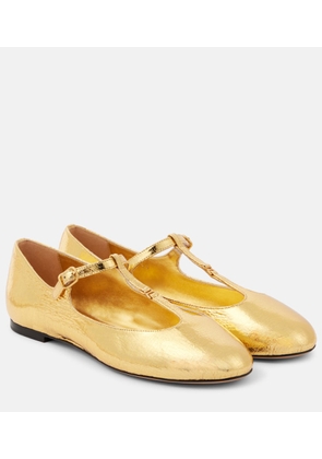 Chloe Marcie metallic leather Mary Jane flats