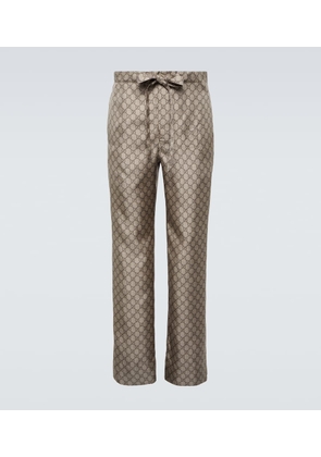 Gucci GG silk straight pants