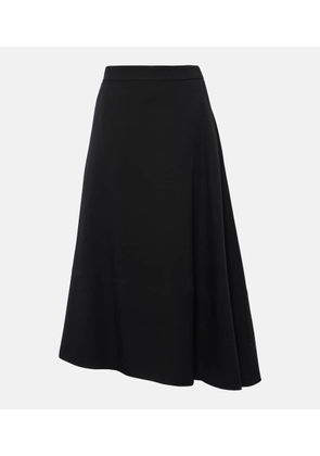 Jil Sander Asymmetric virgin wool midi skirt