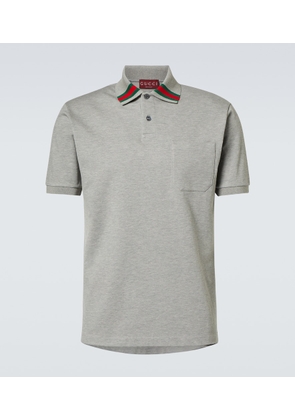 Gucci Web Stripe cotton-blend pique polo shirt