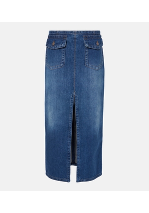 ChloÃ© Front-slit denim midi skirt