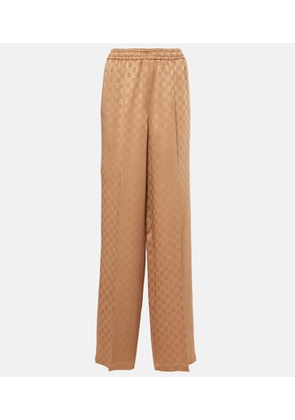 Gucci GG jacquard satin wide-leg pants
