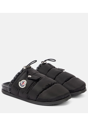 Moncler Mon Pocket leather-trimmed mules