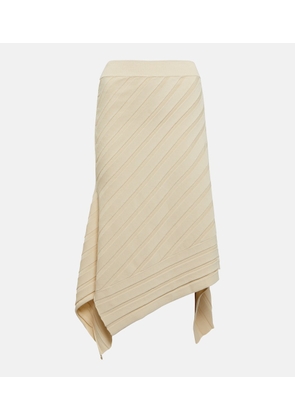Stella McCartney Asymmetric ribbed-knit midi skirt