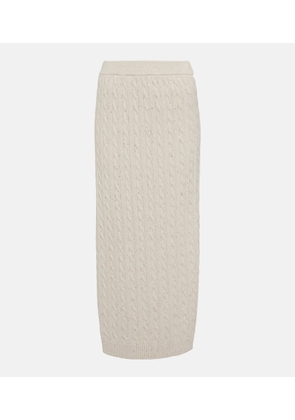 Brunello Cucinelli Knit cotton-blend midi skirt