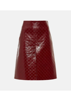 Gucci GG embossed leather midi skirt