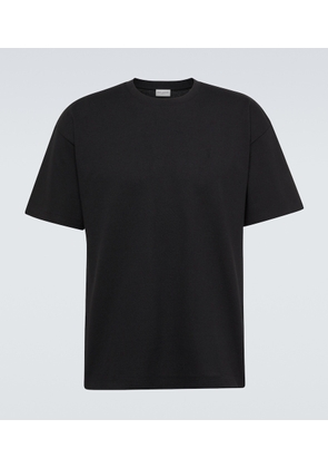 Saint Laurent Cassandre cotton-blend pique T-shirt