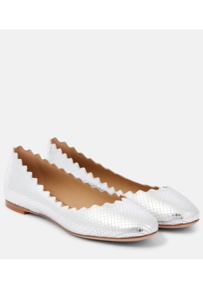 Chloe Lauren croc-effect leather ballet flats