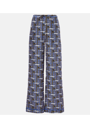 Burberry Checked silk straight pants