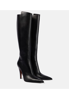 McQueen Birdee leather knee-high boots