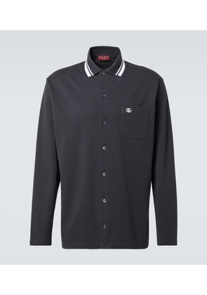 Gucci GG embroidered cotton-blend polo shirt