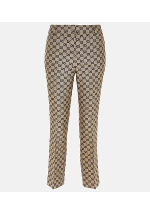 Gucci GG canvas linen-blend straight pants