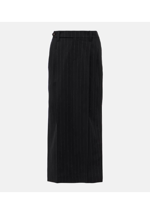 Brunello Cucinelli Pinstripe wool and cotton midi skirt