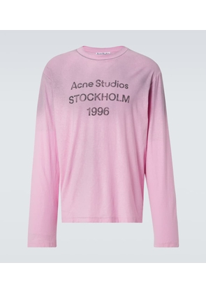 Acne Studios Logo distressed cotton and hemp T-shirt