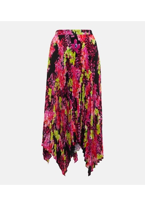 Versace Logo Orchid pleated midi skirt