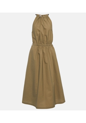 Brunello Cucinelli Halterneck cotton-blend midi dress