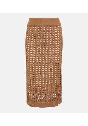 Brunello Cucinelli Cotton, linen, and silk midi skirt