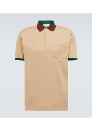 Gucci Web-collar pique polo shirt