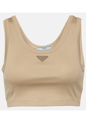 Prada Logo cotton jersey tank top