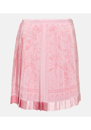 Versace Barocco pleated silk miniskirt