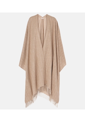 Brunello Cucinelli Striped silk, wool, and cashmere shawl