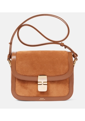 A.P.C. Grace Small leather and suede bag