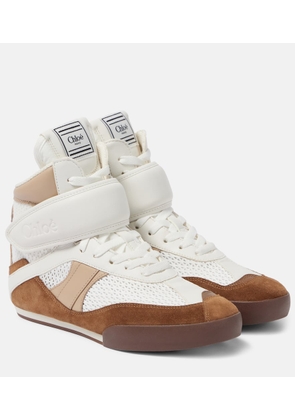 Chloe Chloe Kick leather-trimmed high-top sneakers