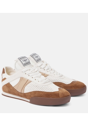 Chloe Kick suede and leather-trimmed sneakers