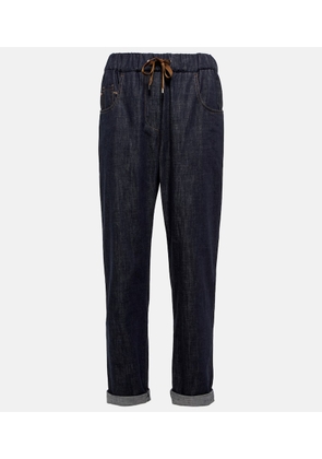 Brunello Cucinelli Embellished tapered jeans