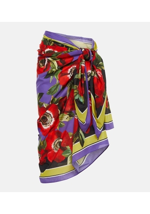 Dolce&Gabbana Floral cotton beach cover-up