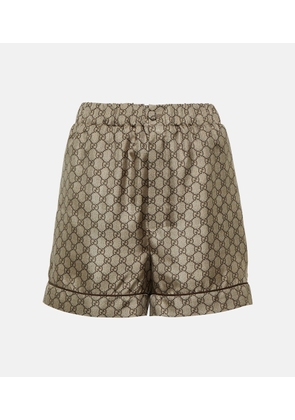 Gucci GG printed silk twill shorts