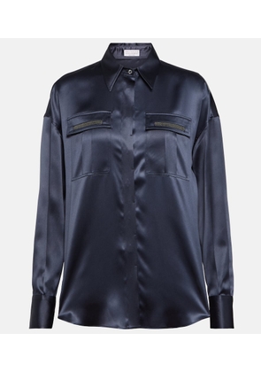 Brunello Cucinelli Embellished satin shirt
