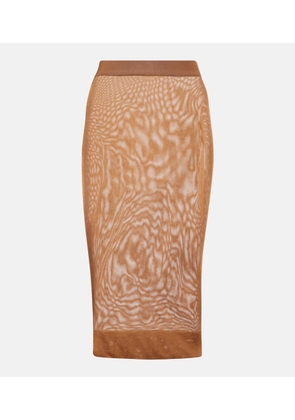 Saint Laurent Knitted high-rise midi skirt