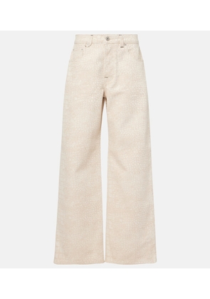 Jacquemus Croc-effect wide-leg jeans