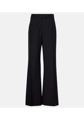 McQueen Wool and mohair wide-leg tuxedo pants