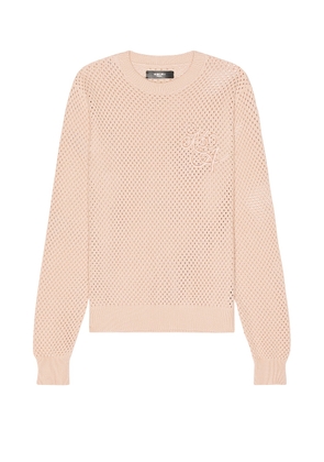Amiri MA Swirl Crotchet Crewneck in Blush - Blush. Size L (also in M).