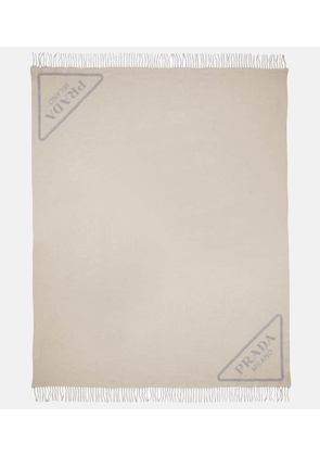 Prada Logo jacquard cashmere blanket