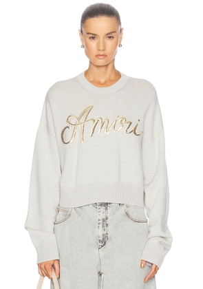 Amiri MA Swirl Crew Sweatshirt in Alabaster - Grey. Size L (also in ).
