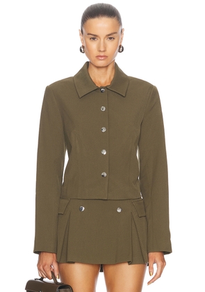 Staud Marino Jacket in Sergeant Green - Olive. Size L (also in ).