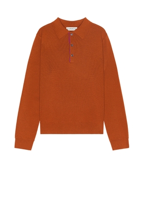 Zankov Artem Merino Polo in Tabacco - Burnt Orange. Size L/XL (also in ).