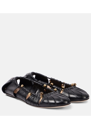 Chloe Luna embellished cutout leather ballet flats