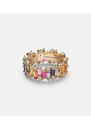 Suzanne Kalan Audrey 18kt gold ring with sapphires and diamonds