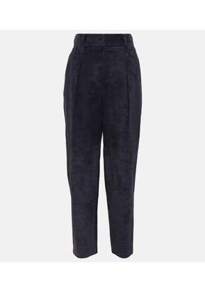 Brunello Cucinelli High-rise suede pants
