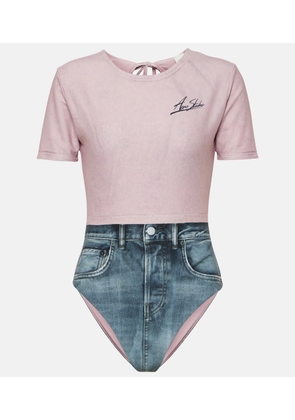 Acne Studios Etee printed rashguard swimsuit