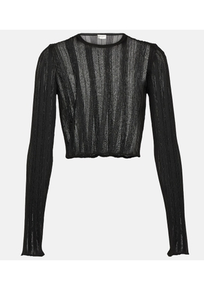 Saint Laurent Striped knit crop top